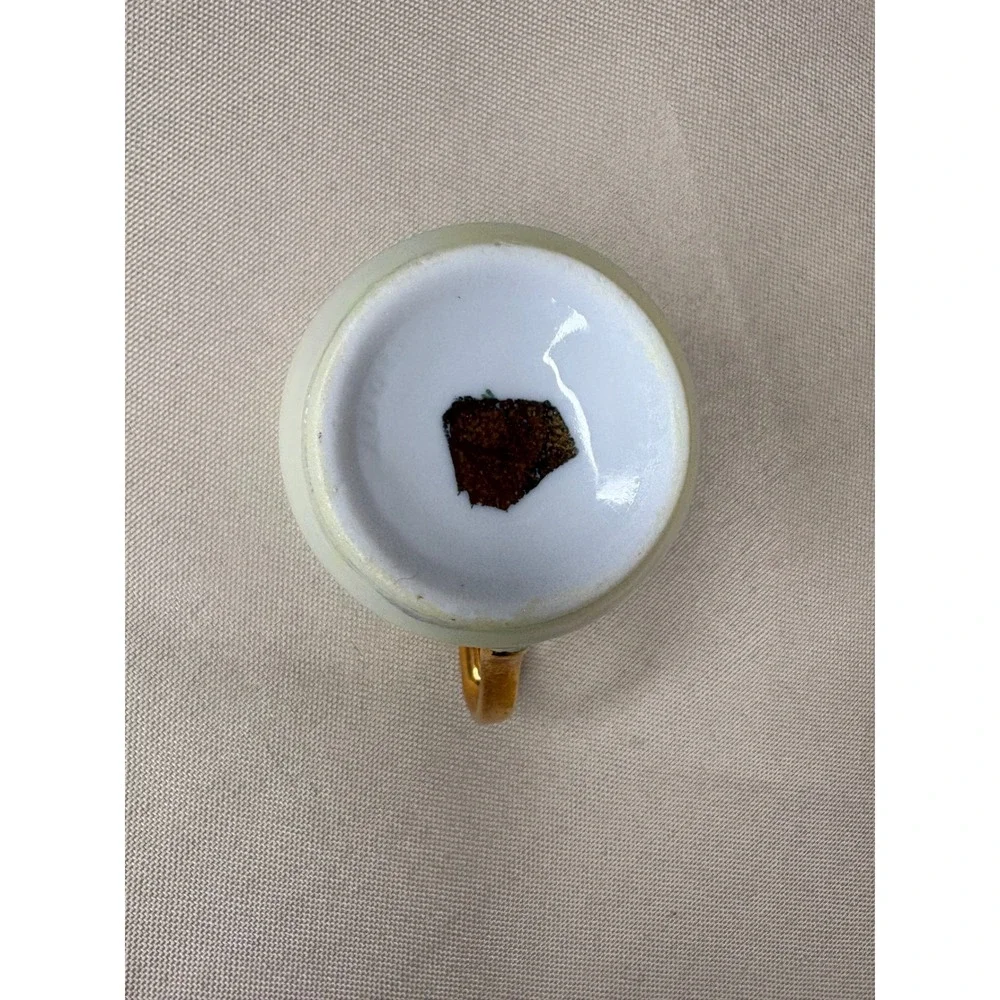 Vintage Stockholm Sweden Lusterware Demitasse Cup and Saucer Set Gold Trim